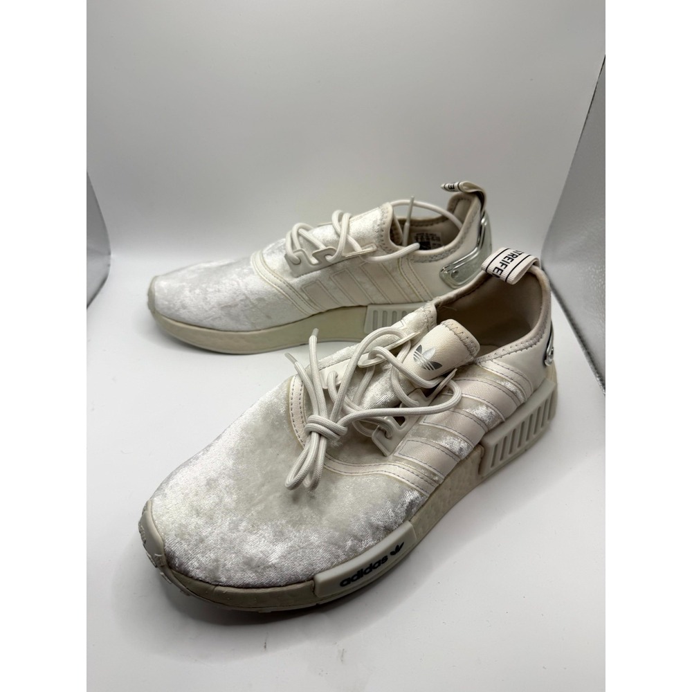 Adidas NMD R1 GW5681 Women's 8 Sneakers White Silver Metallic Running Shoes